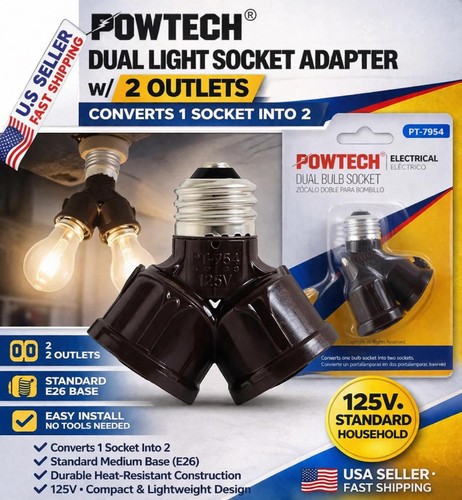 Dual light socket - socket, adapter